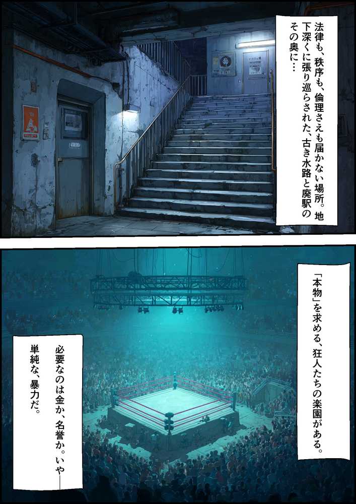 地下闘技場で格闘家が敗北してチン媚奴●になる話