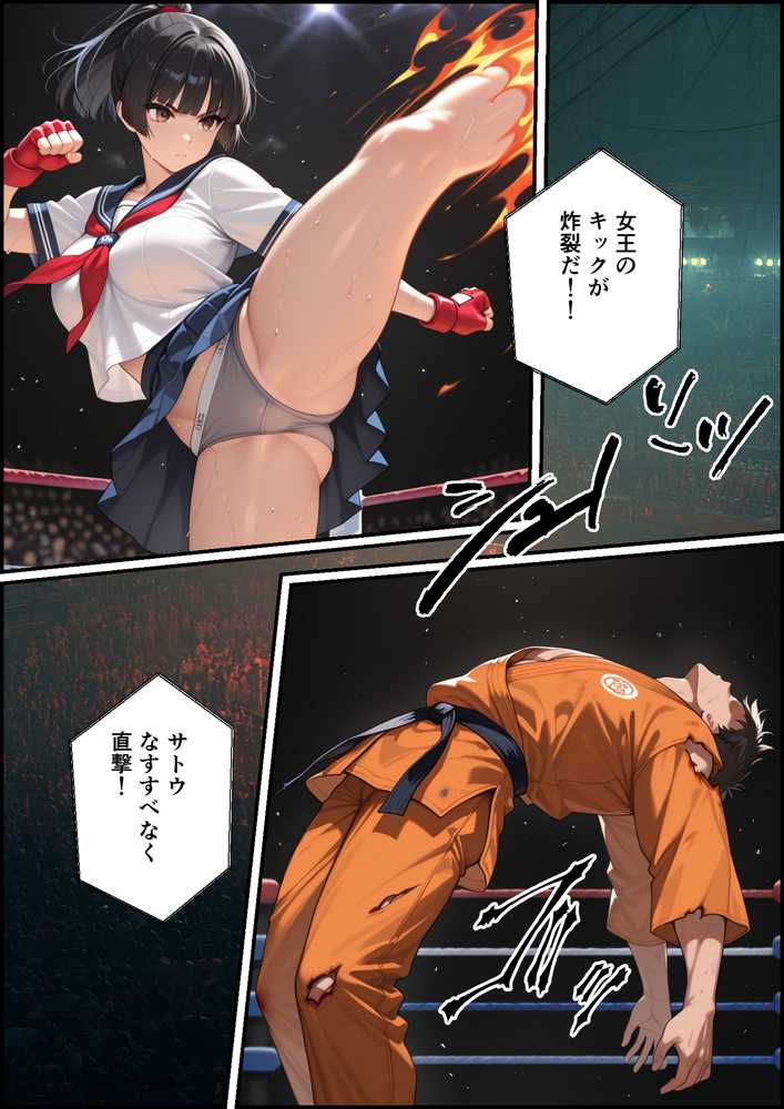 地下闘技場で格闘家が敗北してチン媚奴●になる話