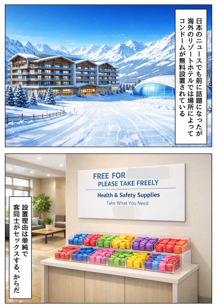 実録！海外の高級リゾートホテルで、コンドームが無料。その理由を体験！