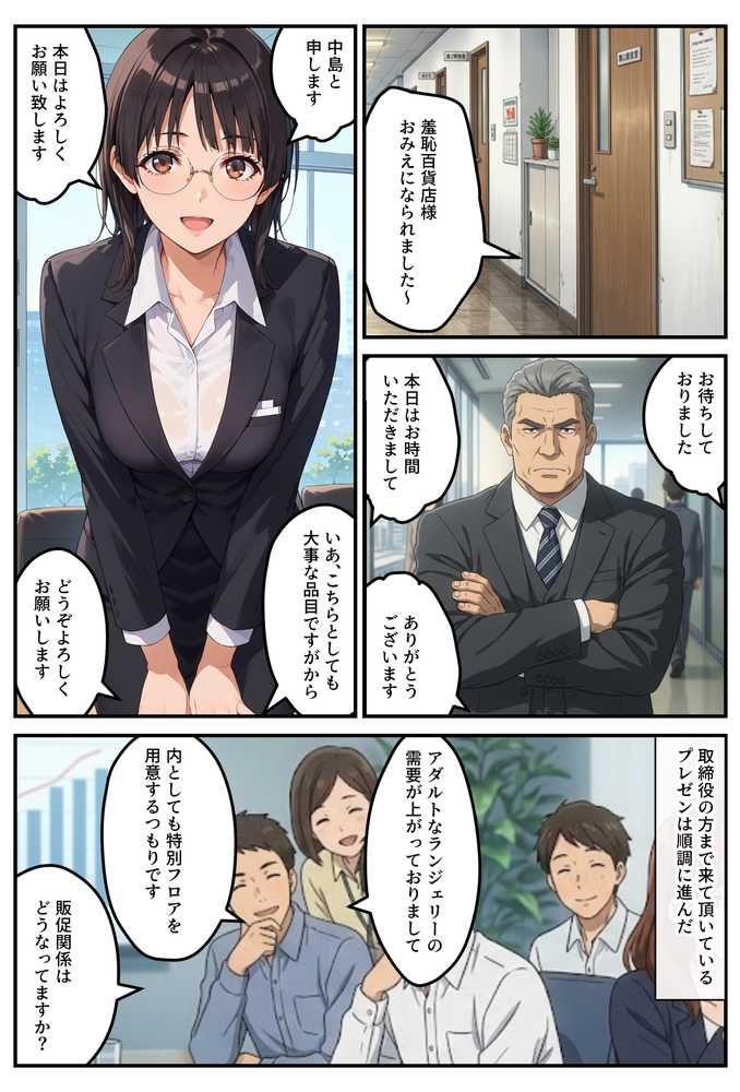 モデル来ないから…お前が下着モデルやれ！ー美人営業ちゃんの羞恥プレゼンー【羞恥露出研究所】 (p5)