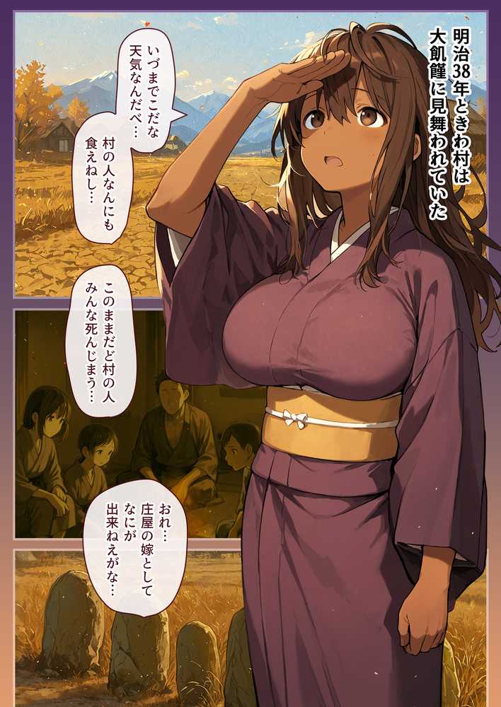 因習村の生贄――褐色の乳母 母乳を噴き出し 絶頂ス――「ムカサリ流し〜総集編〜」【にゃぷそでぃ】 (p1)