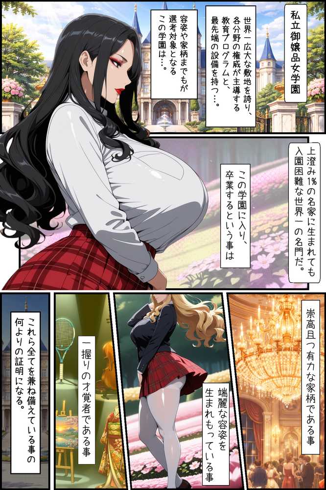 爆乳お嬢様もドスケベ熟女も特異体質で更生させる！学園長も先生もメイドも学園生も完堕ちさせてラブラブする話【あちみ屋】 (p1)
