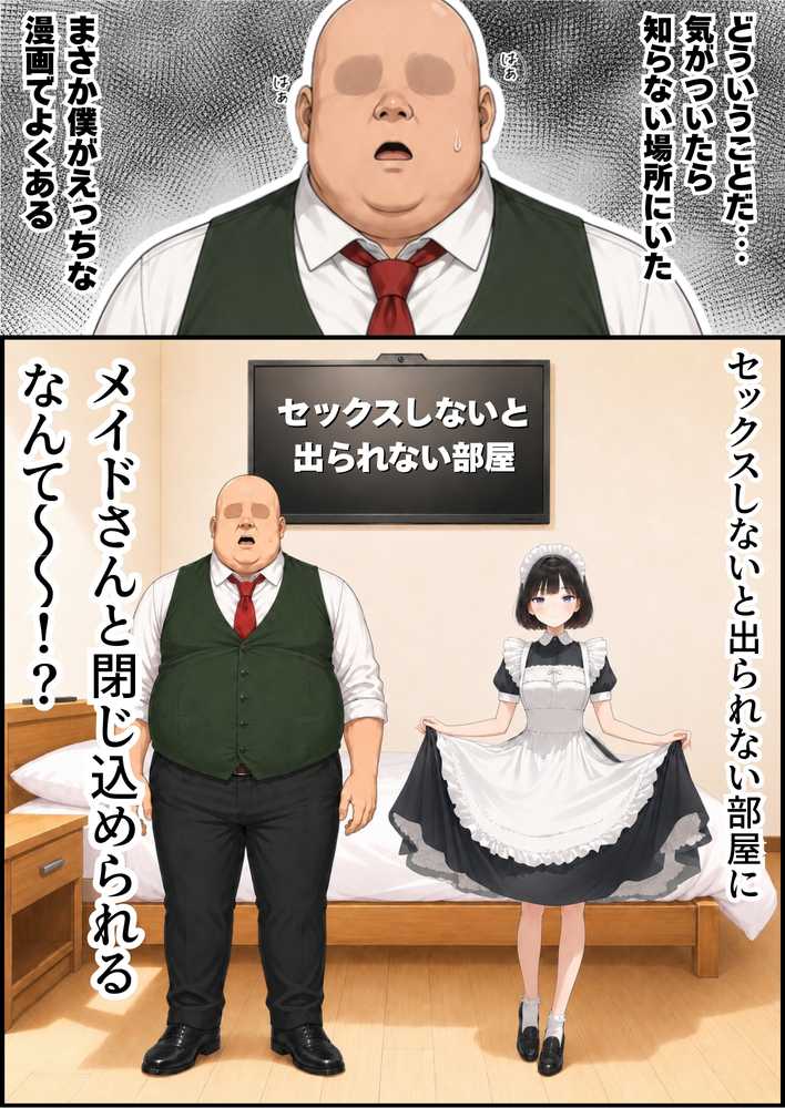 セックスしないと出られない部屋にジト目メイドさんと閉じ込められたんだが・・・【竿役が種付けおじさんじゃないとヌケないんだが・・・】 (p2)