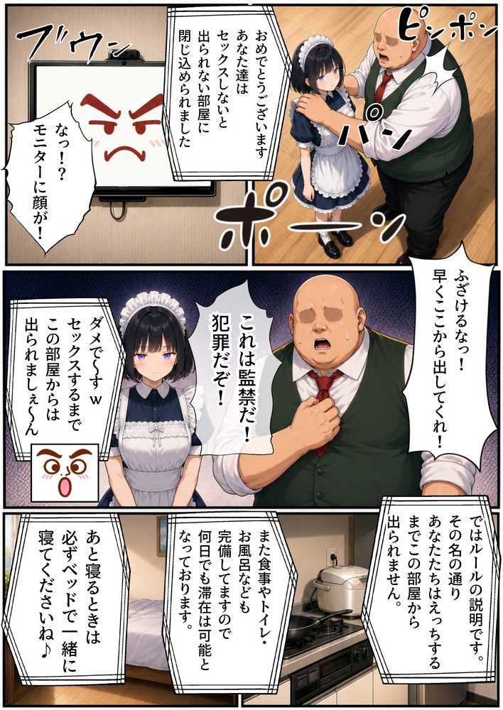 セックスしないと出られない部屋にジト目メイドさんと閉じ込められたんだが・・・【竿役が種付けおじさんじゃないとヌケないんだが・・・】 (p8)