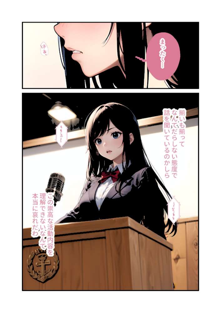 陰キャの僕、透視の力を手に入れる。第十四話 〜男嫌いな会長サマの無様な全校集会〜 モザイク版